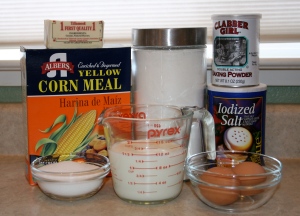 Skillet Cornbread ingredients